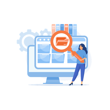 Archivo de indexación de empleados  Ilustración