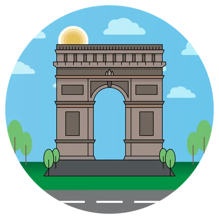 Arco del Triunfo de París, Francia  Ilustración