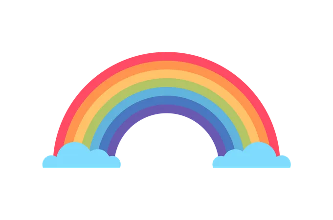 Arcoiris y nubes para niños  Ilustración