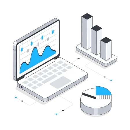 Area Chart and pie chart  Illustration