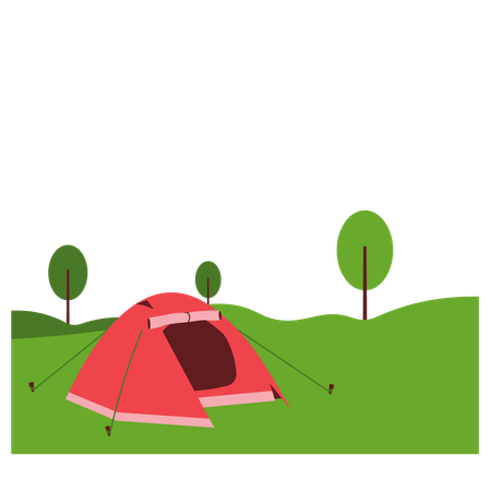 Área de acampamento  Ilustração