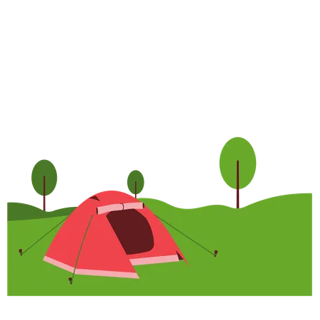 Área de acampamento  Ilustração