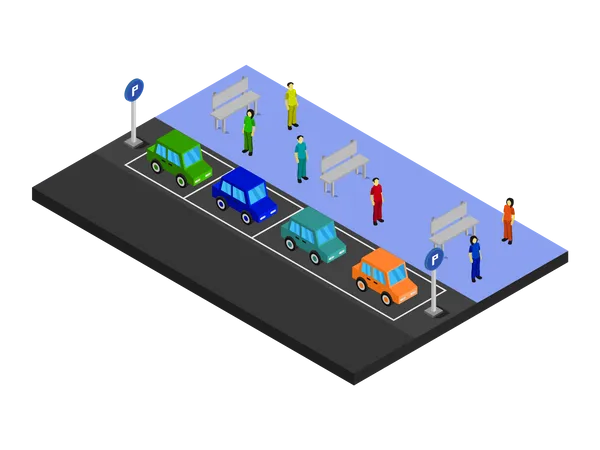 Área de estacionamento  Ilustração