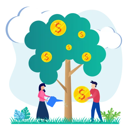 Investissement dans l'arbre à argent  Illustration