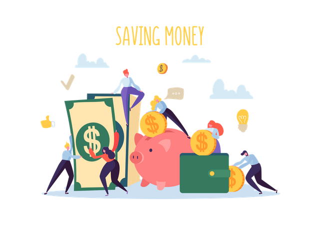Économies d'argent - Concept de profit commercial  Illustration