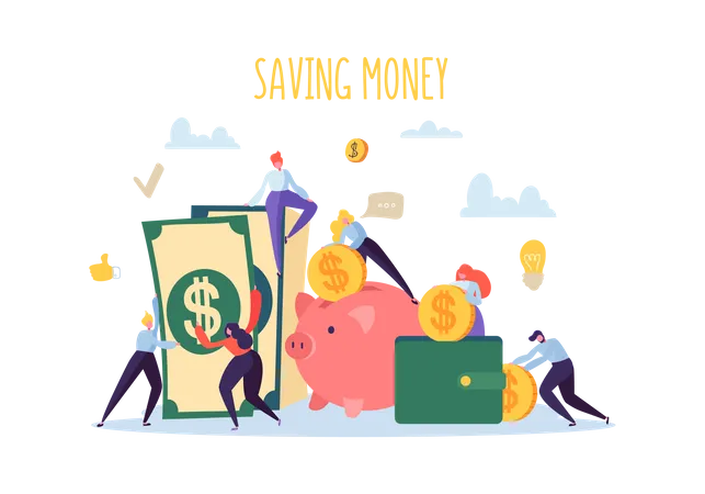 Économies d'argent - Concept de profit commercial  Illustration