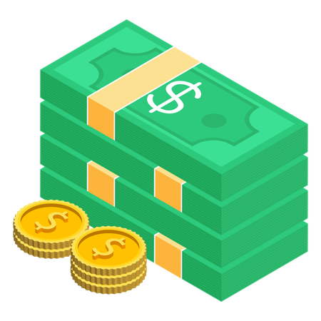 Espèces et pièces de monnaie  Illustration