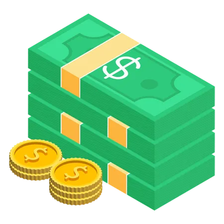 Espèces et pièces de monnaie  Illustration