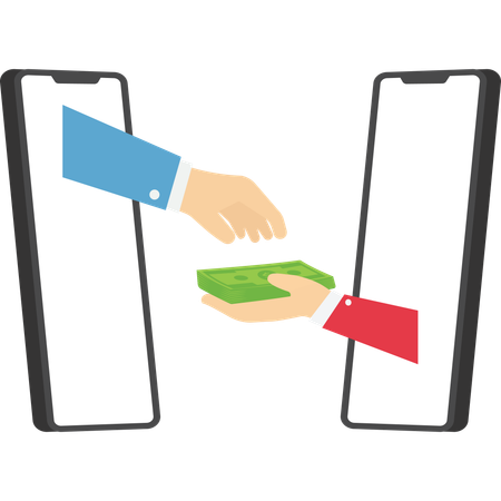 Argent liquide sur smartphone  Illustration