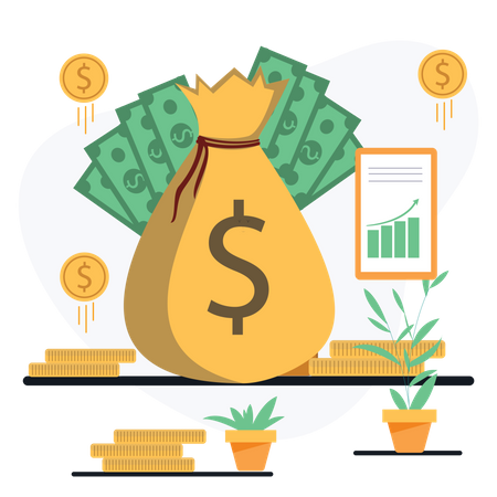 Profit en argent  Illustration