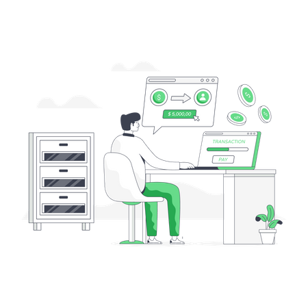 Argent sur Internet  Illustration