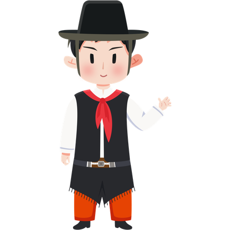 Argentina Gaucho attire  Illustration