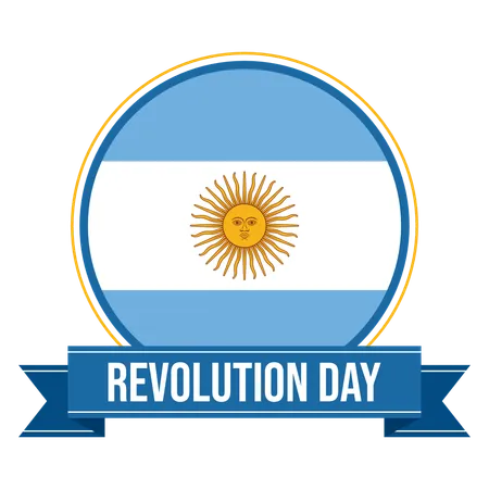 Argentina Revolution Day Badge Illustration