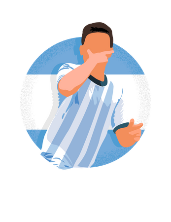 Argentina soccer player celebrating  Illustration