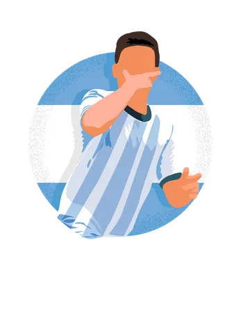 Argentina soccer player celebrating  Illustration