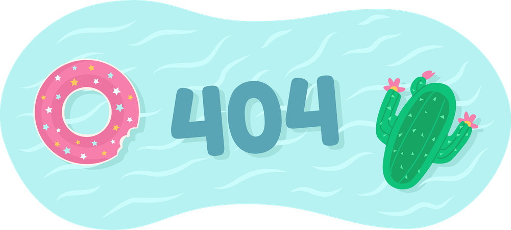 404 Anéis de natação para festa vetor estado vazio  Ilustração