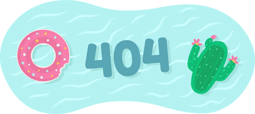 404 Anéis de natação para festa vetor estado vazio  Ilustração
