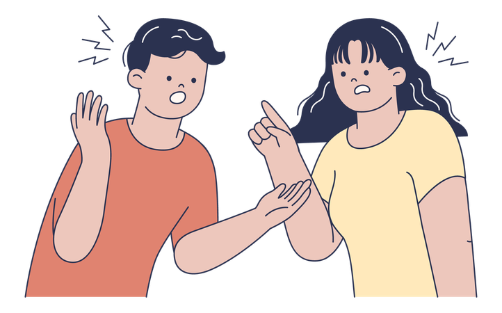 Arguing Couple in Conflict  Illustration