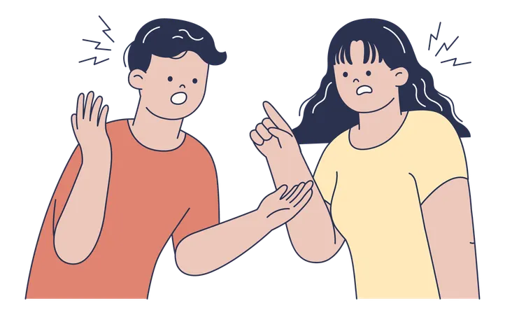 Arguing Couple in Conflict  Illustration