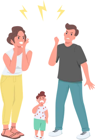 Arguing parents  Illustration