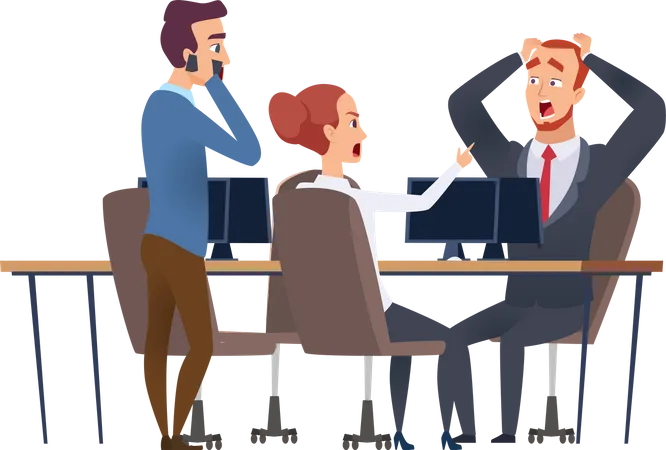 Argument between employees  Illustration