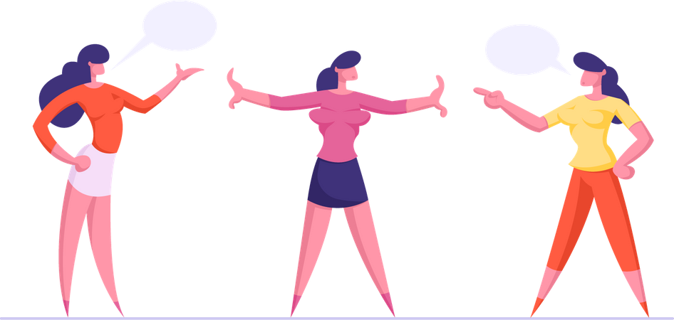 Argument between female employees  Illustration