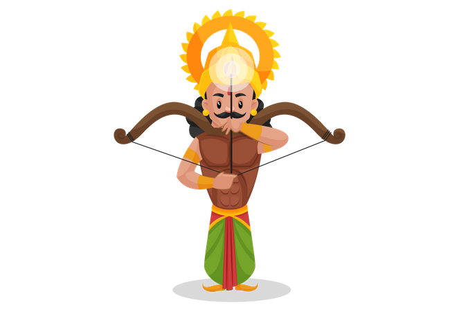 Arjun bereitet sich auf den Krieg vor  Illustration