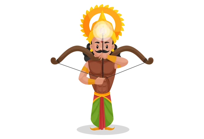 Arjun bereitet sich auf den Krieg vor  Illustration