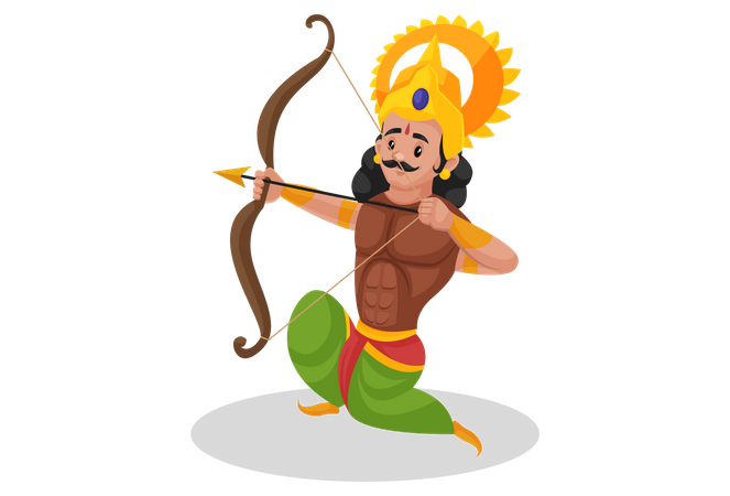 Arjun firing arrow Illustration