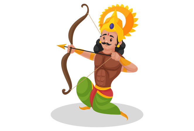 Arjun firing arrow  Illustration