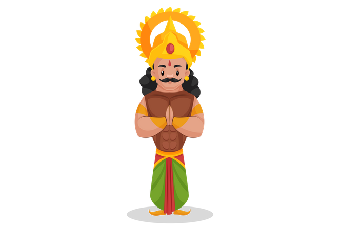 Arjun standing in welcome pose  Illustration