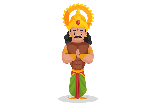 Arjun standing in welcome pose  Illustration