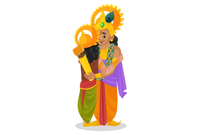 Arjun trifft Lord Krishna  Illustration