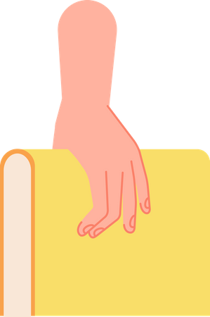 Arm holding book  イラスト