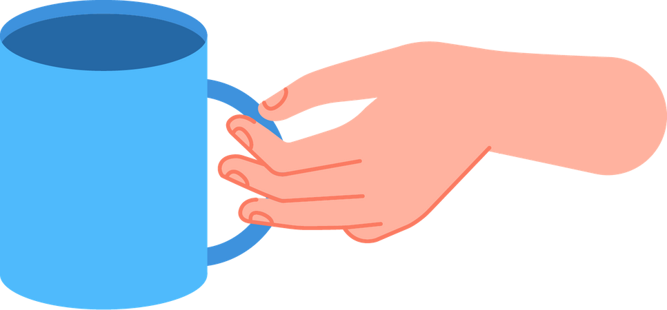 Arm holding cup Illustration