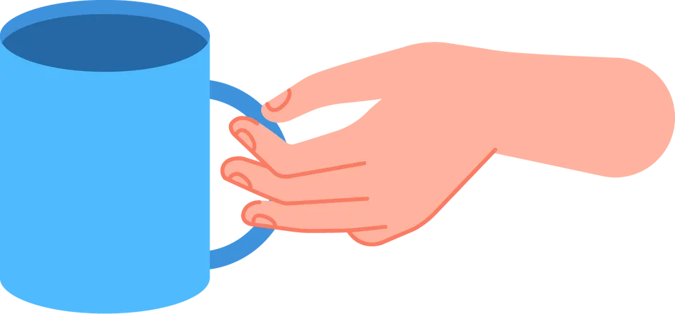 Arm holding cup Illustration