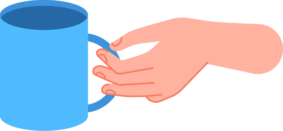 Arm holding cup  Illustration