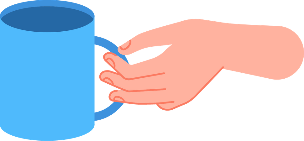 Arm holding cup  イラスト