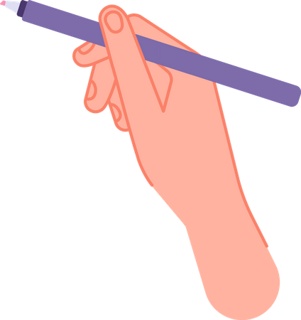 Arm holding pencil  イラスト