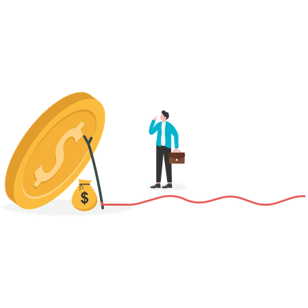 Armadilha de dinheiro para enganar pessoas gananciosas  Ilustração