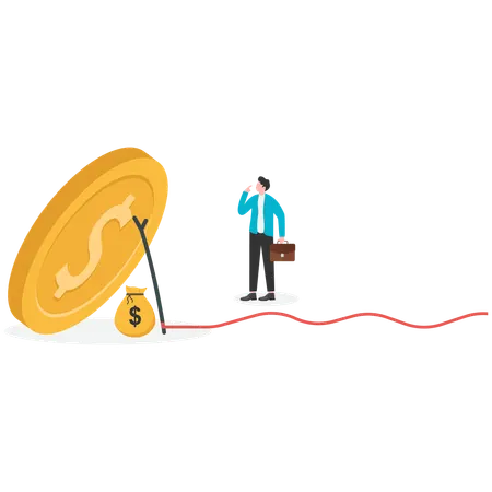 Armadilha de dinheiro para enganar pessoas gananciosas  Ilustração