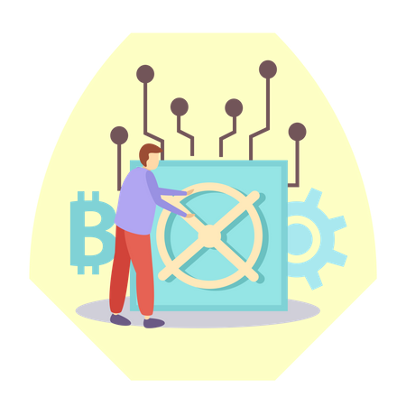 Armário de bitcoin  Ilustração