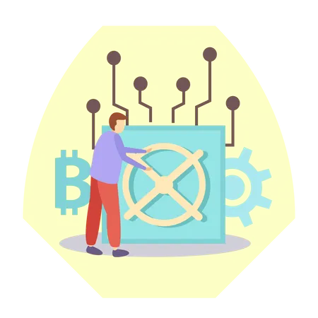 Armário de bitcoin  Ilustração