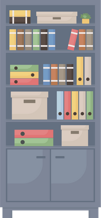 Armário de escritório com documentos  Ilustração