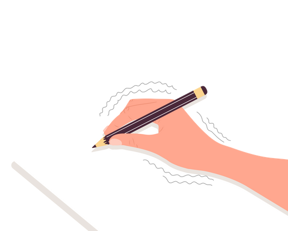 Braços escrevendo com uma caneta  Ilustração