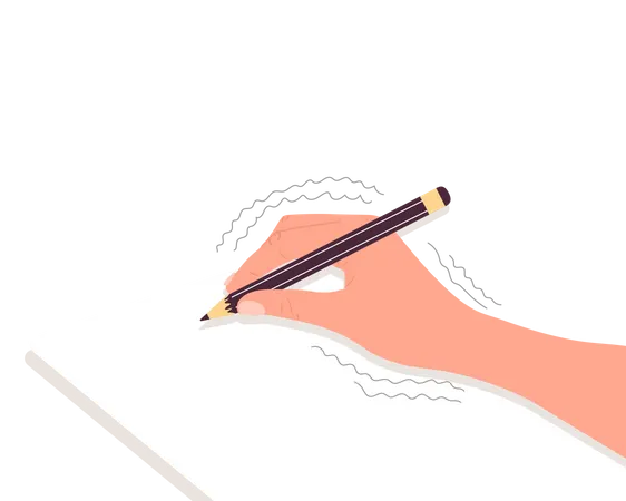 Braços escrevendo com uma caneta  Ilustração