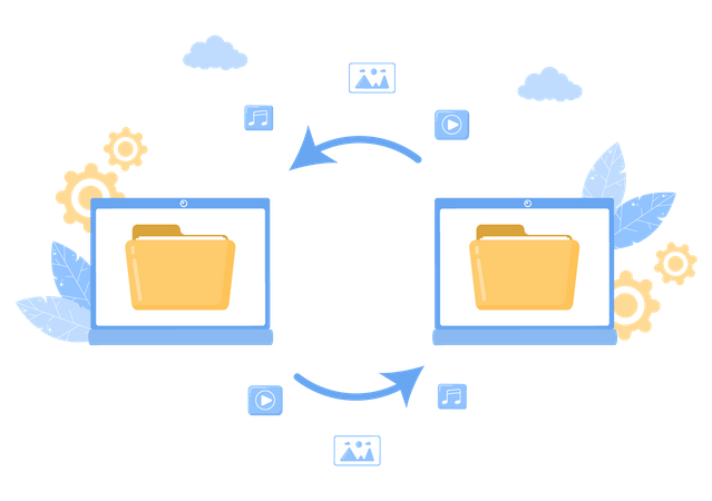 Armazenamento de backup em nuvem  Ilustração