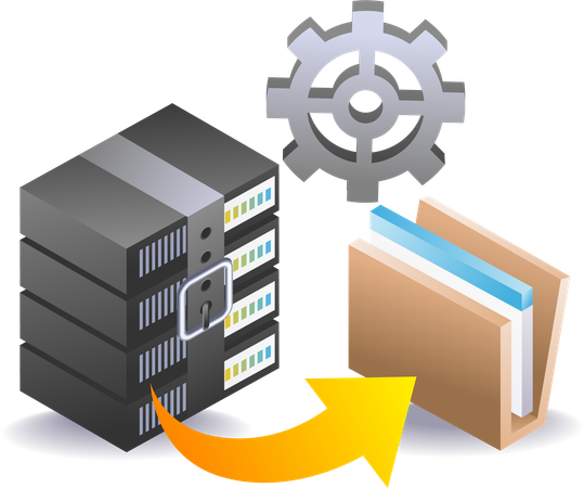 Armazenamento de big data em servidores  Ilustração