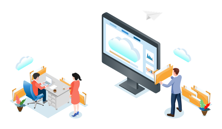 Armazenamento de dados empresariais  Ilustração
