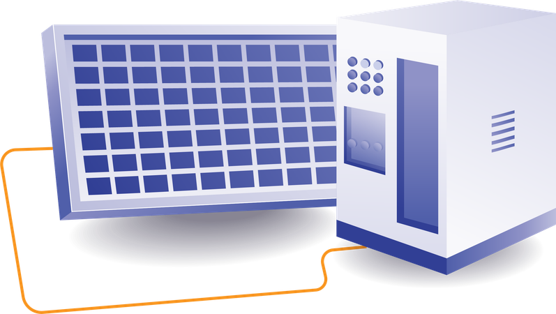 Armazenamento de energia do painel solar  Ilustração